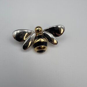 Vintage 90s Liz Claiborne Brooch Figural Bee Gold Tone